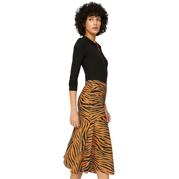 NWT! DVF Diane von Furstenberg Zebra Animal Print Lilo Skirt - Size 8 - Picture 2 of 12
